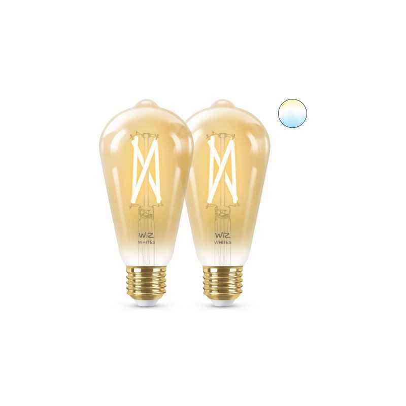 SET 2 becuri smart LED Philips- soclu E27- putere 6.7W- forma clasic- lumina toate nuantele de alb- alimentare 220 - 240 V- 0000