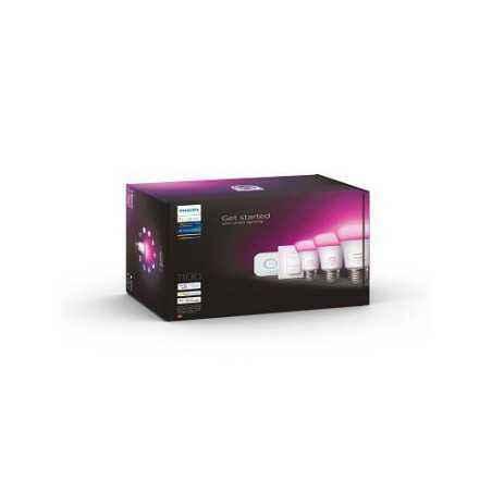 Set 3 BEC smart LED Philips- soclu E27- putere 9 W- forma clasic- lumina alb multicolora- alimentare 220 - 240 V- 00000871951429