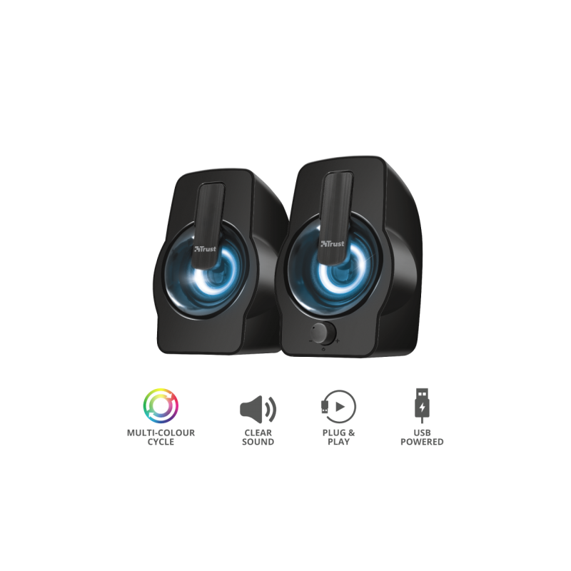 BOXE PC Trust Gemi RGB 2.0 Speaker Set - black 22948timbru verde 2.00 lei)