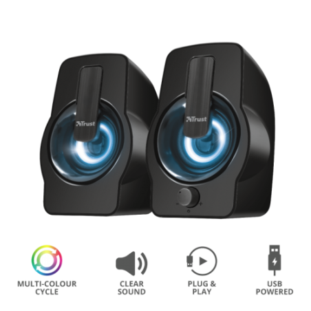 BOXE PC Trust Gemi RGB 2.0 Speaker Set - black 22948timbru verde 2.00 lei)