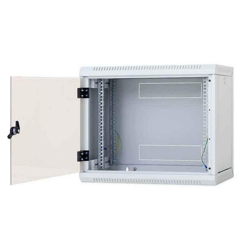 TRITON RACK de PERETE sectiune simpla 6U 600mm adancime usa sticla panouri laterale detasabile- sectiuni acces cabluri sus/jos/s