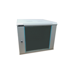 Rack 4U 600x450- dezasamblat- montare pe perete- usa din sticla- panouri laterale detasabile si securizate- culoare gri RAL 7035