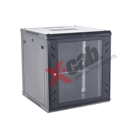 Cabinet metalic de perete 19- tip rack wallmount- 12U 600x600 mm- Xcab S Negru Xcab-12U60S.9004