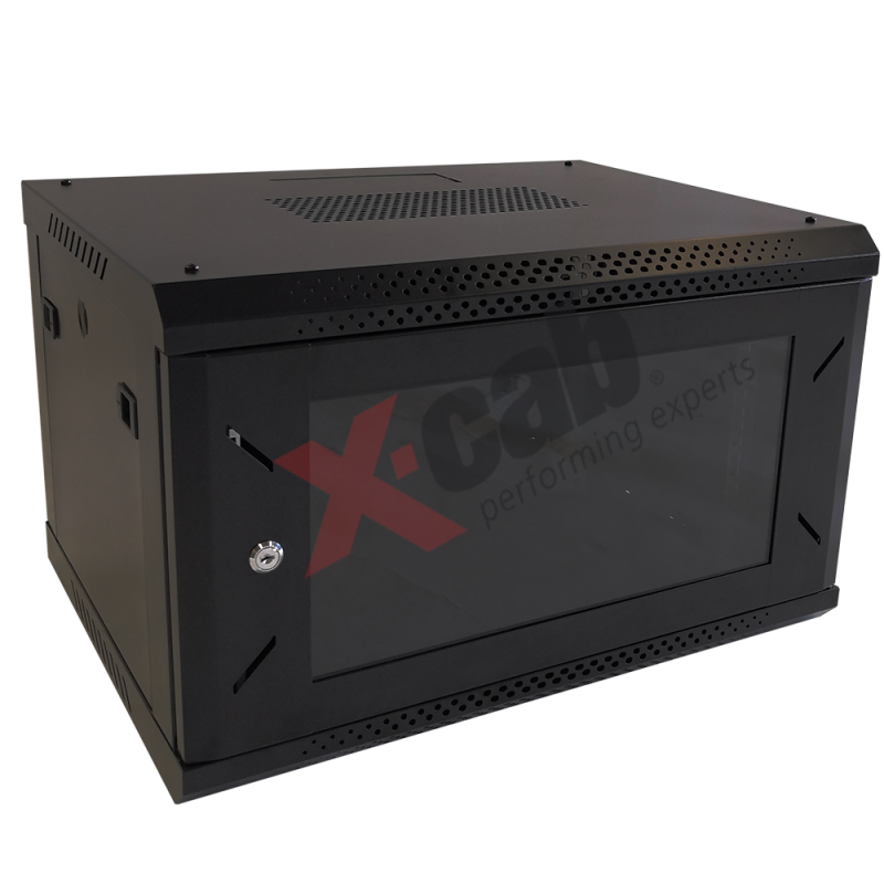 Cabinet metalic de perete 19- tip rack wallmount- 9U 600x800 mm- Xcab S Negru Xcab-9U80S.9004