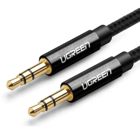 CABLU audio Ugreen- AV112 stereo3.5 mm jack T/T)- 1m- conectori auriti- braided- negru 50361timbru verde 0.18 lei) - 69573038536
