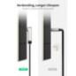 CABLU audio Ugreen- AV119 stereo3.5 mm jack T/T)- conectori auriti- design slim- unghi 90 grade la un capat- 1m- negru 10597timb