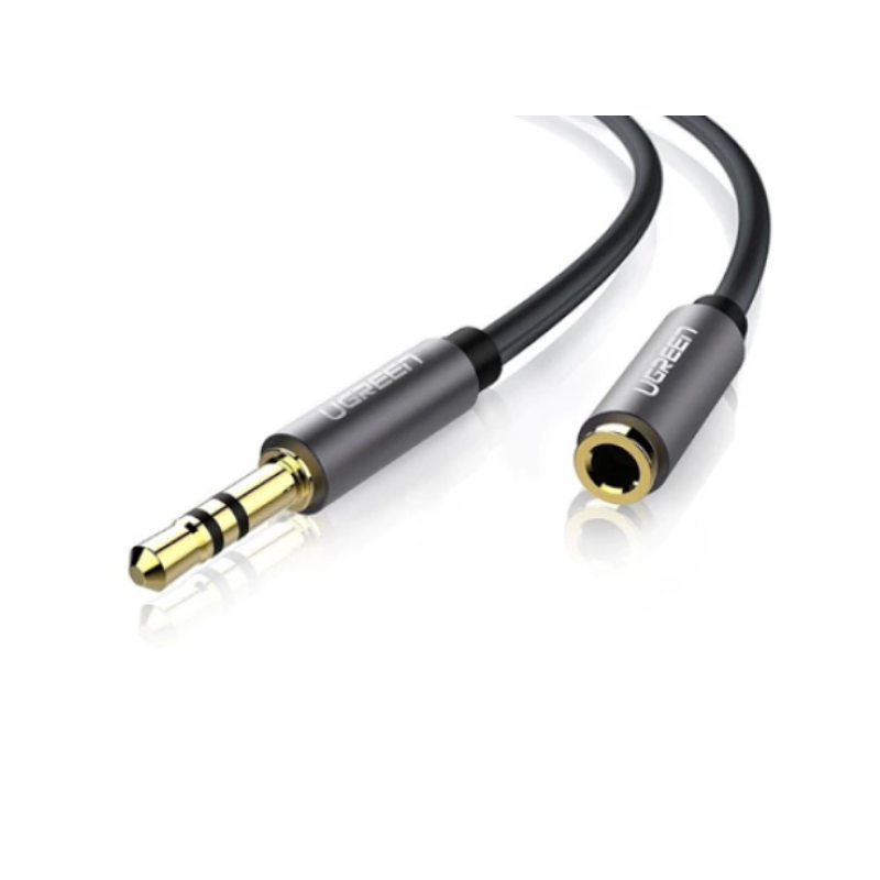 CABLU audio Ugreen- AV118 stereo 3.5 mm jackT) la 3.5 mm jackM)- 1 m- conectori auriti- negru 10592timbru verde 0.18 lei) - 6957