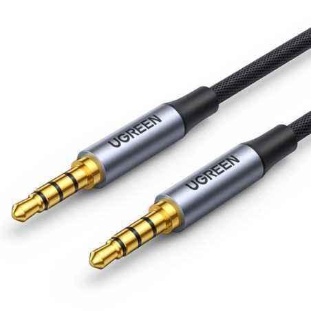 CABLU audio Ugreen- AV183 stereo 4-pini3.5 mm jack T/T)- conectori auriti- 3m- braided- negru 20785timbru verde 0.18 lei) - 6957