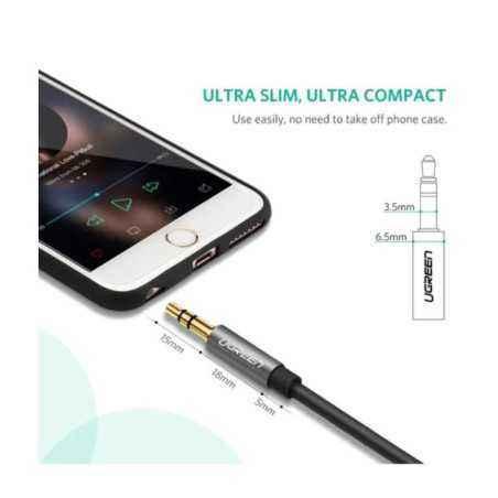CABLU audio Ugreen- AV118 stereo 3.5 mm jackT) la 3.5 mm jackM)- 3m- conectori auriti- negru 10595timbru verde 0.18 lei) - 69573