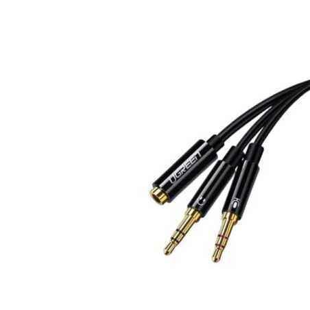 CABLU audio Ugreen- AV140 stereo 2 x 3.5 mm jackT) la 3.5 mm jackM)- 0.20 m- conectori auriti- negru 20898timbru verde 0.18 lei)