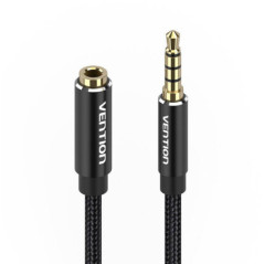 Cablu audio Vention- Jack 3.5mmT) la Jack 3.5mmM)- 1m- conectori auriti- braided BBC- negru- BHCBFtimbru verde 0.03 lei) - 69227