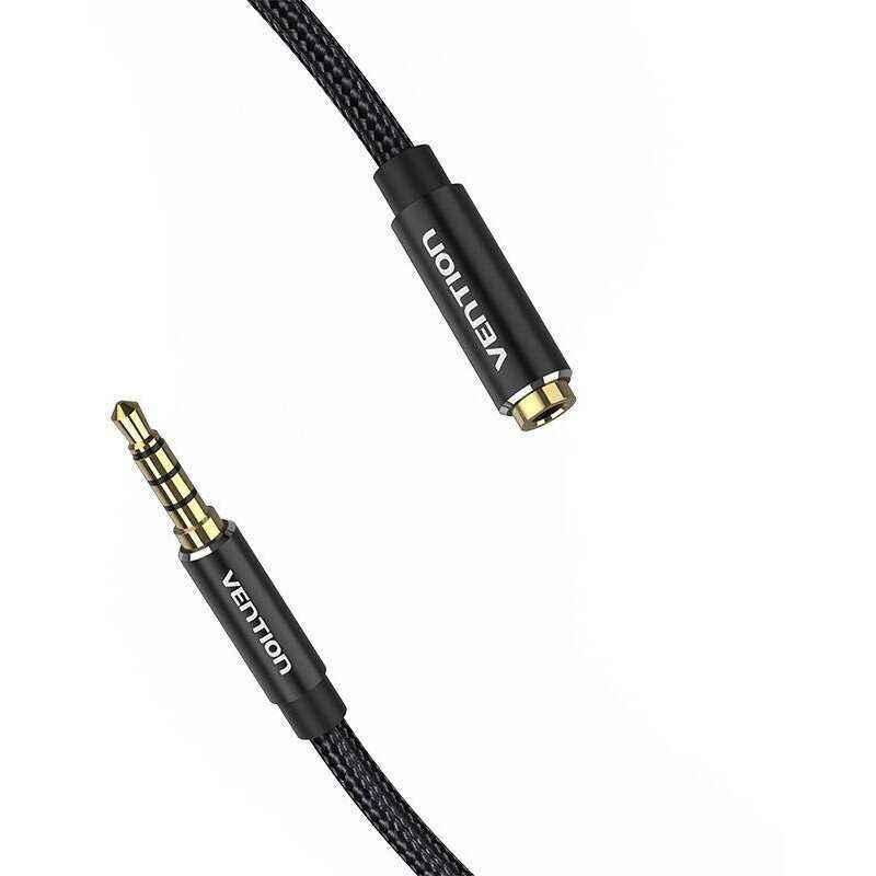 Cablu audio Vention- Jack 3.5mmT) la Jack 3.5mmM)- 1.5m- conectori auriti- braided BBC- negru- BHCBGtimbru verde 0.18 lei) - 692