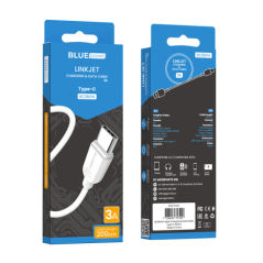 Cablu Date si Incarcare USB la USB Type-C Blue Power BC2BX14 LinkJet- 2 m- 3A- Alb 314522timbru verde 0.08 lei)