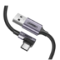 CABLU alimentare si date Ugreen- US284- Fast Charging Data Cable pt. smartphone- USB la USB Type-C 3A Angled 90°- braided- 3m-