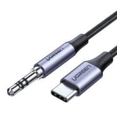 CABLU ADAPTOR Ugreen- AV143- USB Type-C(T) to Jack 3.5mm(T)-nu are chip DAC- lungime 1m- gri 30633timbru verde 0.08 lei) - 69573