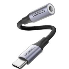 CABLU ADAPTOR Ugreen- AV142- USB Type-C(T) to Jack 3.5mm(M)- lungime 10cm- gri 30632timbru verde 0.08 lei) - 6957303836321