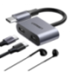 ADAPTOR Incarcare si audio Ugreen- CM232- 1 x USB Type-C(T) la 2 x USB Type-C(M)- lungime cablu 15 cm- gri 60165timbru verde 0.0