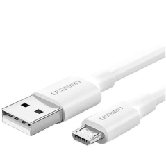 CABLU alimentare si date Ugreen- US289- Fast Charging Data Cable pt. smartphone- USB la Micro-USB- nickel plating- PVC- 2m- alb
