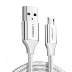 CABLU alimentare si date Ugreen- US290- Fast Charging Data Cable pt. smartphone- USB la Micro-USB- braided- 1m- alb 60151timbru