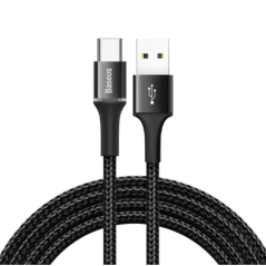 CABLU alimentare si date Baseus Halo- Fast Charging Data Cable pt. smartphone- USB la USB Type-C 40W- brodat- 1m- negru CATGH-G0