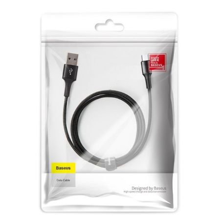 CABLU alimentare si date Baseus Halo- Fast Charging Data Cable pt. smartphone- USB la Micro-USB 3A- brodat- LED- 1m- negru CAMGH