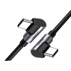 CABLU alimentare si date Ugreen- US323- Fast Charging Data Cable pt. smartphone- USB Type-C la USB Type-C 60W/3A Angled 90°- br