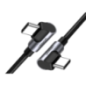 CABLU alimentare si date Ugreen- US323- Fast Charging Data Cable pt. smartphone- USB Type-C la USB Type-C 60W/3A Angled 90°- br