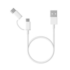CABLU alimentare si date smartphone Xiaomi- Micro-USBT) - USB Type-CT) la USB 2.0T)- cauciuc- lungime 1 m- alb- 15303timbru verd