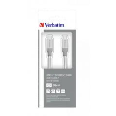 CABLU USB 3.1 VERBATIM TYPE-C LA TYPE-C- STAINLESS STEEL- CABLU 30CM ARGINTIU 48867TIMBRU VERDE 0.08 LEI)