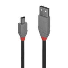 CABLU alimentare si date Lindy pt.smartphone Mini-USBT) la USB 2.0T)- 0.5 m- PVC- negru- LY-36721timbru verde 0.08 lei)