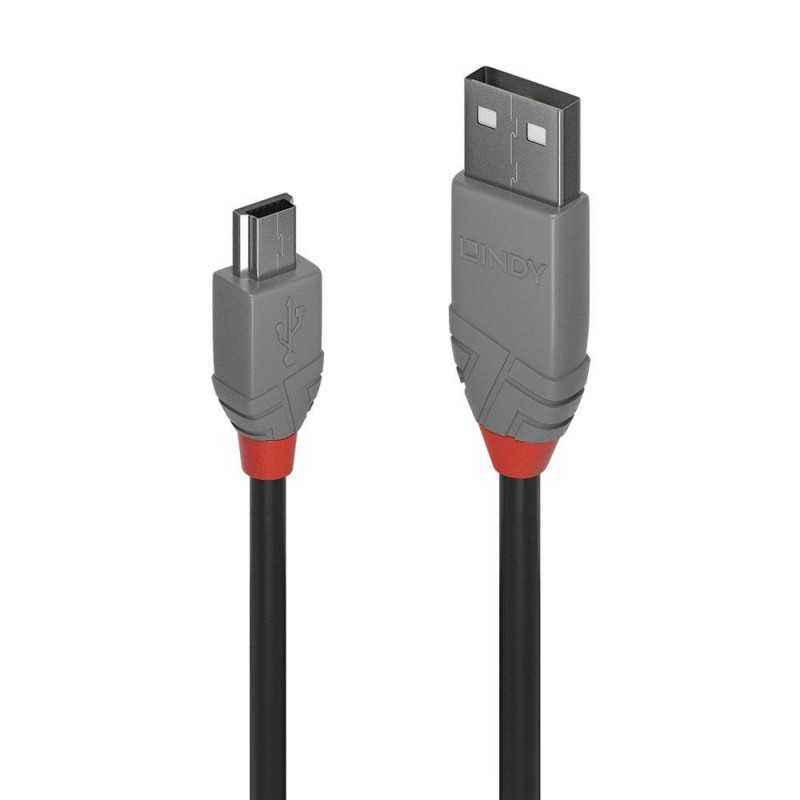 CABLU alimentare si date Lindy pt.smartphone Mini-USBT) la USB 2.0T)- 0.5 m- PVC- negru- LY-36721timbru verde 0.08 lei)