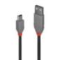 CABLU alimentare si date Lindy pt.smartphone Mini-USBT) la USB 2.0T)- 0.5 m- PVC- negru- LY-36721timbru verde 0.08 lei)