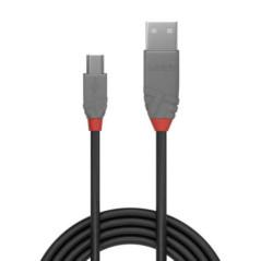 CABLU alimentare si date Lindy pt.smartphone Mini-USBT) la USB 2.0T)- 0.5 m- PVC- negru- LY-36721timbru verde 0.08 lei)