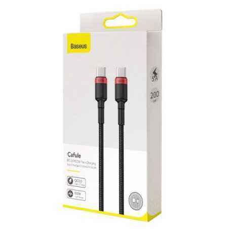 CABLU alimentare si date Baseus Cafule- Fast Charging Data Cable pt. smartphone- USB Type-C la USB Type-C PD2.0- 100W- braided-