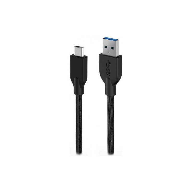 CABLU alimentare si date Genius- pt. smartphone- USB 3.0T) la USB 3.1 Type-CT)- QC 3.0- 1m- braided nylon- negru- 32590007400tim