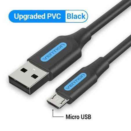 Cablu alimentare si date Vention- USB 2.0T) la micro USBT)- 0.25m rata transfer 480 Mbps- invelis PVC- negru- COLBCtimbru verde