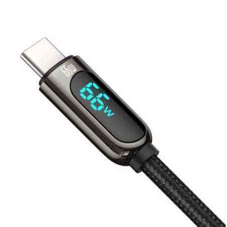 CABLU alimentare si date Baseus- Dynamic Fast Charging Data Cable pt. smartphone- USBT) la USB Type-CT)- 66W- braided- 2m- negru