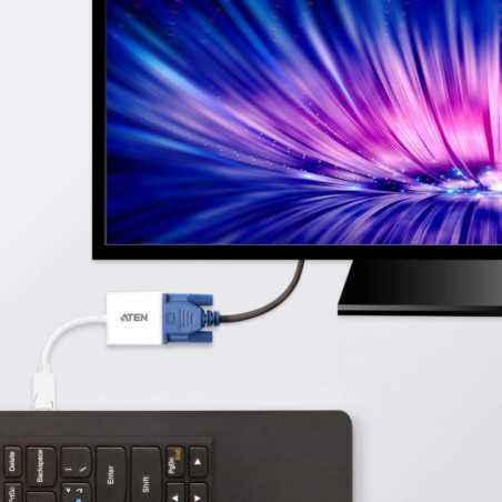 CABLU video ATEN- cablu or adaptor video- DisplayPortT) la VGAM)- 4K DCI4096x2160) la 60Hz- VC925-ATtimbru verde 0.08 lei)