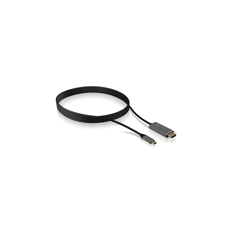 CABLU video Icy Box USB Type-C la HDMI- 1.8m- 4K la 60Hz- aluminiu- argintiu- IB-CB020-Ctimbru verde 0.08 lei)