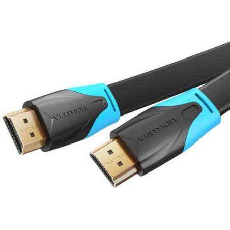 Cablu video Vention- HDMI(T) la HDMI(T)- 1m- rezolutie maxima 4K la 60Hz- conectori auriti- cupru- plat- invelis PVC- negru- VAA