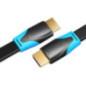 Cablu video Vention- HDMI(T) la HDMI(T)- 1m- rezolutie maxima 4K la 60Hz- conectori auriti- cupru- plat- invelis PVC- negru- VAA