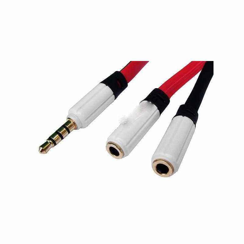 Cablu audio jack tata 3.5mm stereo - 2 x jack mama 3.5mm stereo