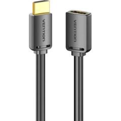 Cablu video Vention- HDMI(T) la HDMI(M)- 1.5m- rezolutie maxima 4K la 60Hz- conectori auriti- cupru- invelis PVC- negru- AHCBGti