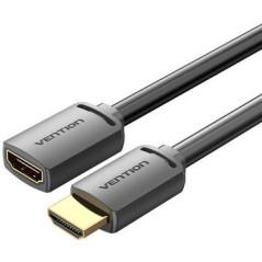 Cablu video Vention- HDMI(T) la HDMI(M)- 2m- rezolutie maxima 4K la 60Hz- conectori auriti- cupru- invelis PVC- negru- AHCBHtimb