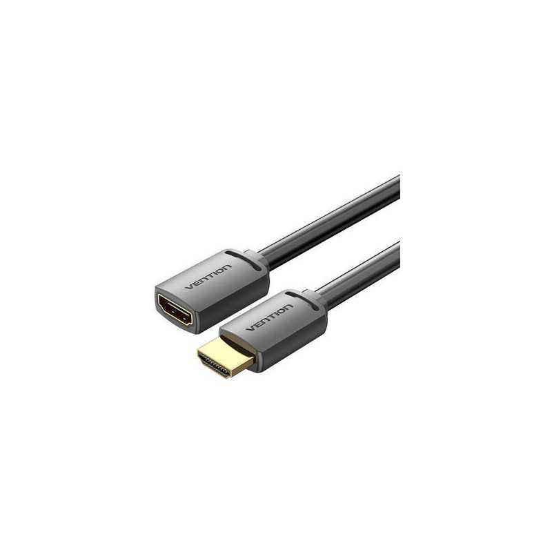 Cablu video Vention- HDMI(T) la HDMI(M)- 2m- rezolutie maxima 4K la 60Hz- conectori auriti- cupru- invelis PVC- negru- AHCBHtimb