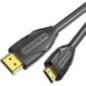 Cablu video Vention- HDMI(T) -miniHDMI(M)- 1m- rezolutie maxima 4K la 30Hz- conectori auriti- cupru- dublu sens-invelis PVC- neg