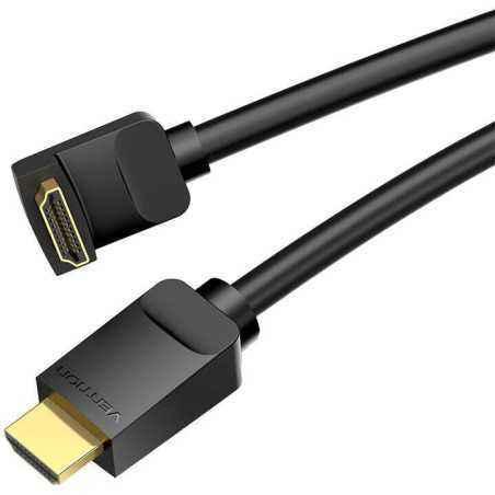 Cablu video Vention- HDMI(T) la HDMI(T)- 1.5m- rezolutie maxima 4K la 60Hz- conectori auriti- cupru- unghi 270 grade- negru- AAQ