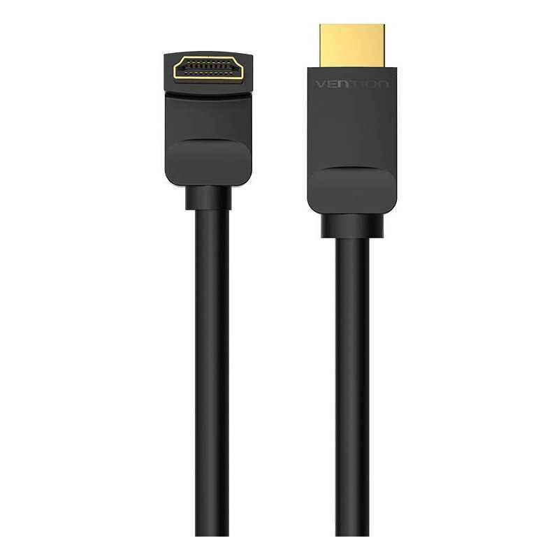Cablu video Vention- HDMI(T) la HDMI(T)- 2m- rezolutie maxima 4K la 60Hz- conectori auriti- cupru- unghi 270 grade- negru- AAQBH