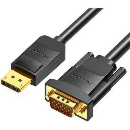 Cablu video Vention- DisplayPort(T) la VGA(T)- 1.5m- rezolutie maxima 1080p la 60 Hz- conectori auriti- cupru- invelis PVC- negr