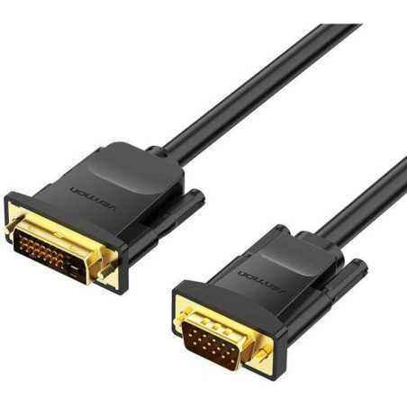 Cablu video Vention- DVI-D(T) la VGA(T)- 1m- rezolutie maxima 1080p la 60 Hz- conectori auriti- cupru- invelis PVC- negru- EABBF